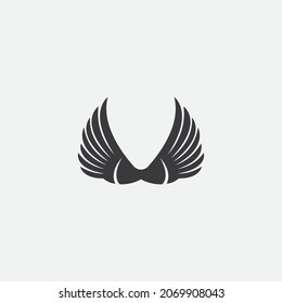 hermoso logo de ala con precisión, diseño abstracto, para que la empresa se desarrolle rápida o rápidamente.