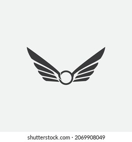beautiful wing logo with precision, abstract design, meant for the company to soar quickly or quickly develop.