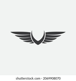 hermoso logo de ala con precisión, diseño abstracto, para que la empresa se desarrolle rápida o rápidamente.