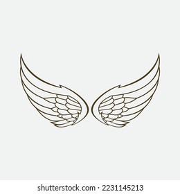 beautiful wing logo with precision, abstract design, meant for the company to soar quickly or quickly develop.