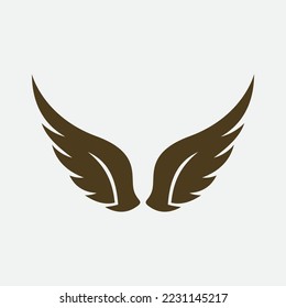beautiful wing logo with precision, abstract design, meant for the company to soar quickly or quickly develop.