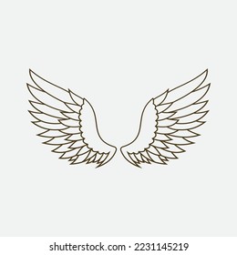 beautiful wing logo with precision, abstract design, meant for the company to soar quickly or quickly develop.