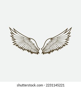 hermoso logo de ala con precisión, diseño abstracto, para que la empresa se desarrolle rápida o rápidamente.