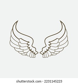 beautiful wing logo with precision, abstract design, meant for the company to soar quickly or quickly develop.