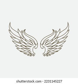 beautiful wing logo with precision, abstract design, meant for the company to soar quickly or quickly develop.