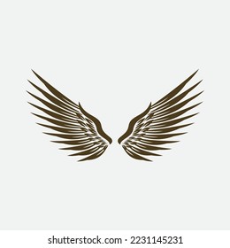 hermoso logo de ala con precisión, diseño abstracto, para que la empresa se desarrolle rápida o rápidamente.