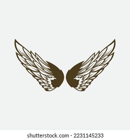 beautiful wing logo with precision, abstract design, meant for the company to soar quickly or quickly develop.