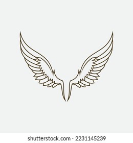 beautiful wing logo with precision, abstract design, meant for the company to soar quickly or quickly develop.