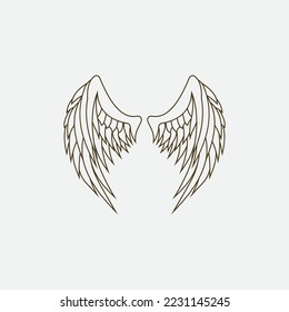 beautiful wing logo with precision, abstract design, meant for the company to soar quickly or quickly develop.