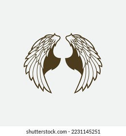 beautiful wing logo with precision, abstract design, meant for the company to soar quickly or quickly develop.