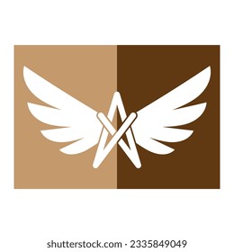 beautiful wing logo with precision, abstract design, meant for the company to soar quickly or quickly develop.