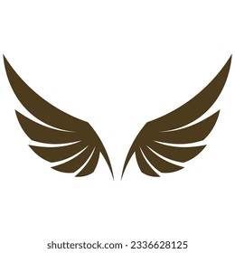hermoso logo de ala con precisión, diseño abstracto, para que la empresa se desarrolle rápida o rápidamente.