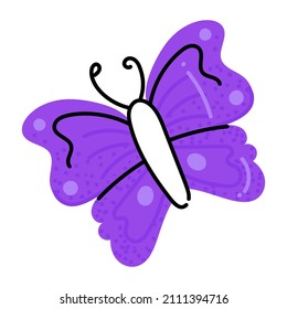 A beautiful winged animal, flat style icon of butterfly 

