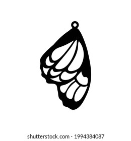 beautiful wings butterfly earring vector illustration design eps.10