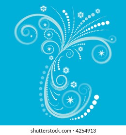beautiful winter abstract vector floral design