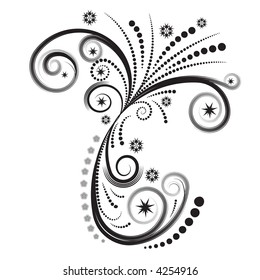 beautiful winter abstract vector floral design