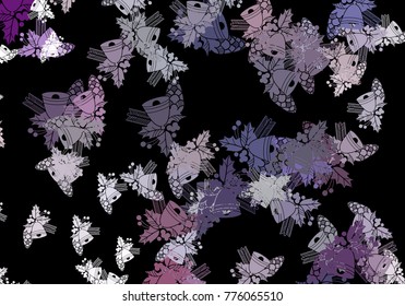 Beautiful winter background with an abstract pattern of bells. Vector clip art.