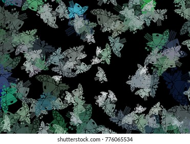 Beautiful winter background with an abstract pattern of bells. Vector clip art.