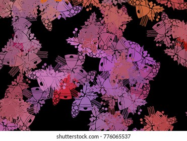 Beautiful winter background with an abstract pattern of bells. Vector clip art.