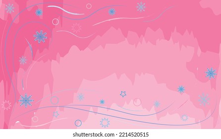  beautiful winter background with blue snowflakes on a light background