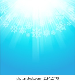 beautiful winter background, cool blue abstract & seasonal nature background illustration