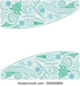 Beautiful winter background. For happy new year and merry Christmas card. Vector illustration.