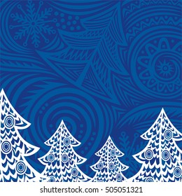 Beautiful winter background. For happy new year merry Christmas card. Vector illustration.