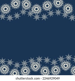 Beautiful winter background with snowflakes is a great design for any purpose. Christmas blue background. Abstract design