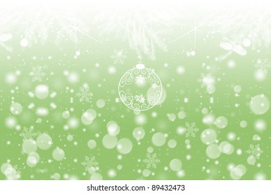 Beautiful winter background with snowflakes and lights