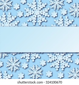 Beautiful winter background with snowflakes and place for your text. Vector illustration.