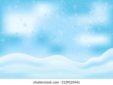 Beautiful Winter Background vector. Winter Background of Frost Fir Branch and Snowfall. New Year Background