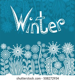 Beautiful winter background. Vector illustration.