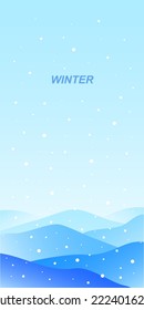 Beautiful winter banner with snowy mountains