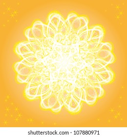 beautiful winter card with abstract isolated vector snowflake. illustration.