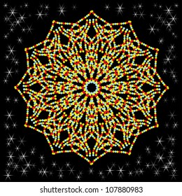 beautiful winter card with abstract isolated vector snowflake. illustration.