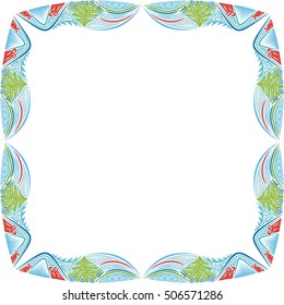 Beautiful winter frame. For happy new year or merry Christmas card. Vector illustration.