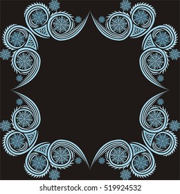 Beautiful winter frame. Vector illustration.
