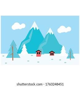 hermoso fondo de ilustración de invierno. afiche de la temporada de invierno.