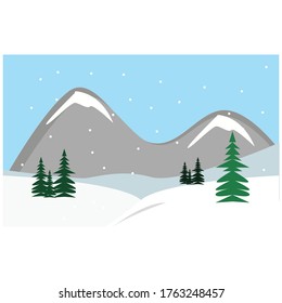 beautiful winter illustration background. cute winter season poster.