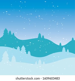 Beautiful winter landscape. Winter background - Vector illustration design