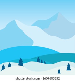 Beautiful winter landscape. Winter background - Vector illustration design