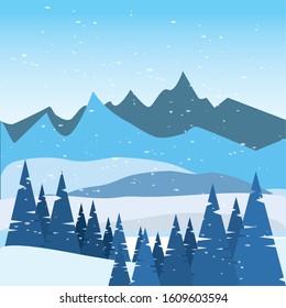 Beautiful winter landscape. Winter background - Vector illustration design