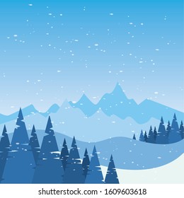 Beautiful winter landscape. Winter background - Vector illustration design
