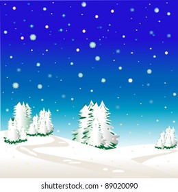 Beautiful winter landscape in the mountains