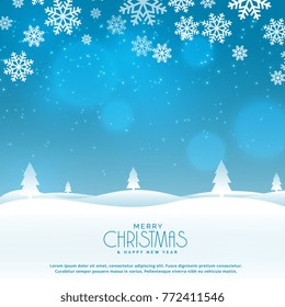 beautiful winter landscape scene for christmas festival