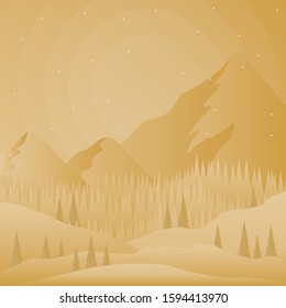 Beautiful Winter Landscape Vector Illustration design