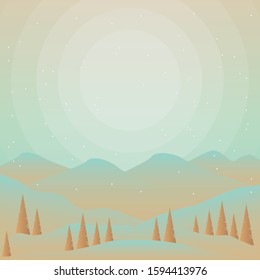 Beautiful Winter Landscape Vector Illustration design