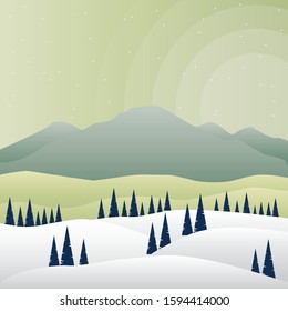 Beautiful Winter Landscape Vector Illustration design