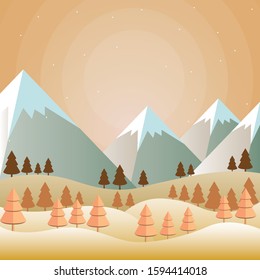 Beautiful Winter Landscape Vector Illustration design