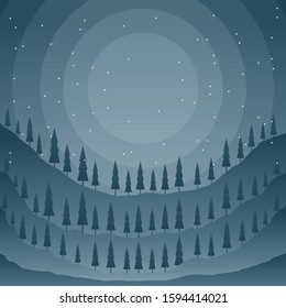 Beautiful Winter Landscape Vector Illustration design